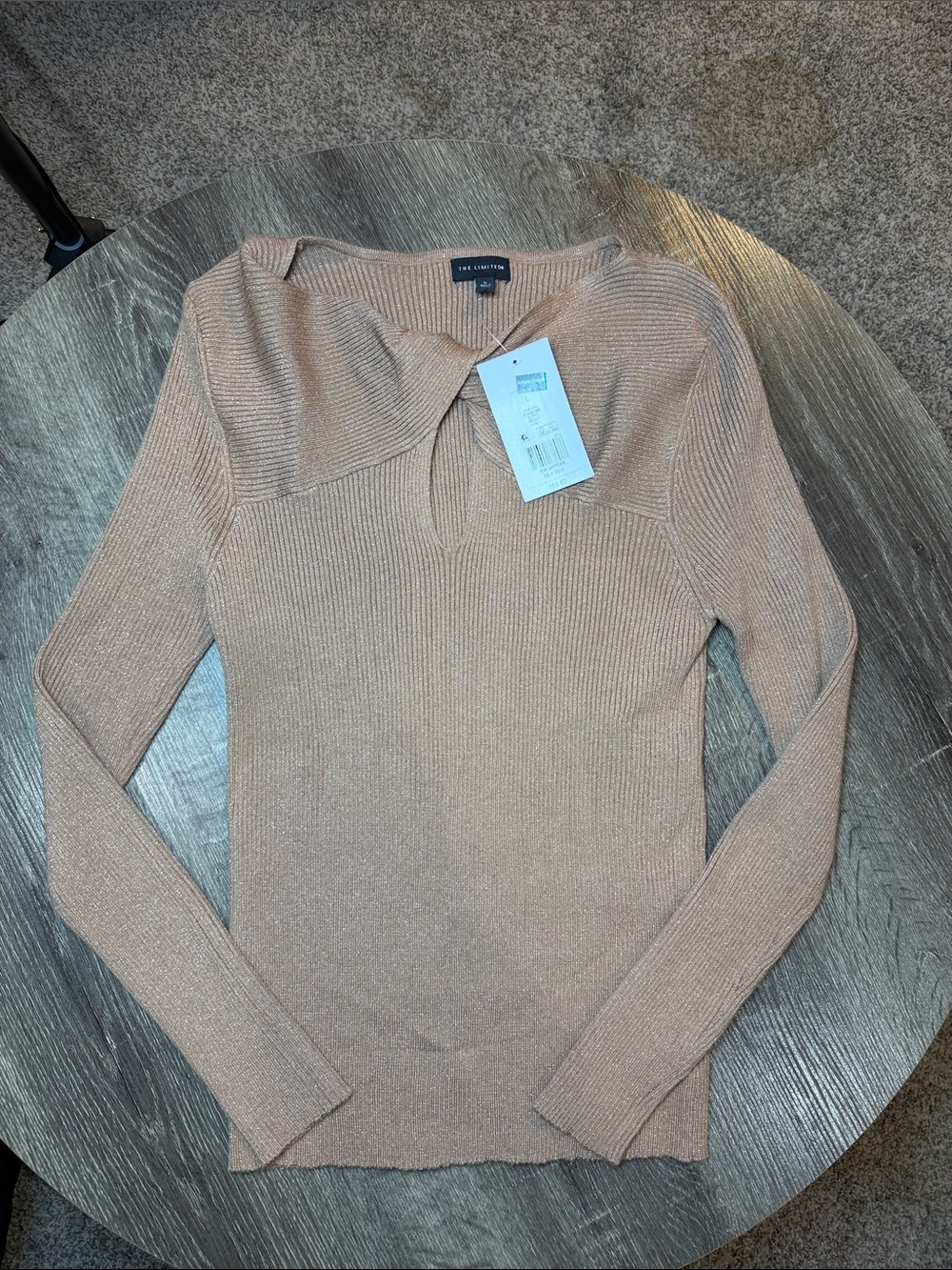 The Limited Women's Knit Scoop Neck Sweater in Light Beige